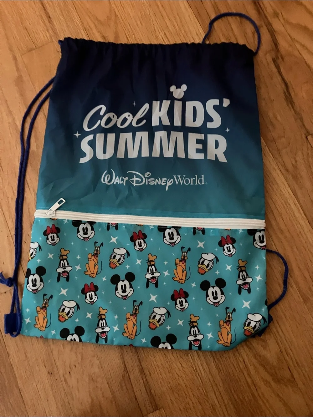 Disney Kids Cool Summer Drawstring Backpack - Teal & Navy
